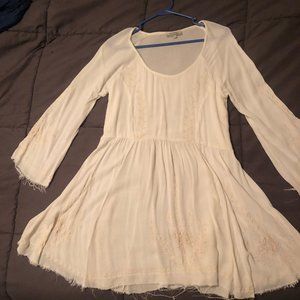 World Market White bell-sleeve Dress Medium